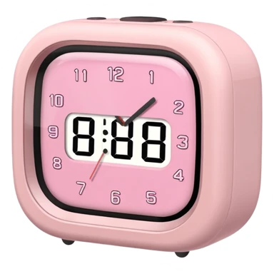 Please make me an alarm clock digital that will show six o'clock in the morning and make it in the style of ios 18.1 and aesthetic and the color is light pink  sticker