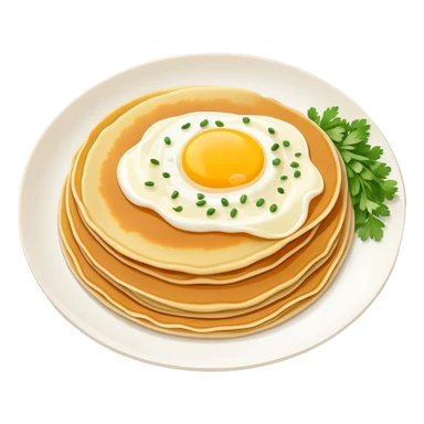 Beijing jianbing Chinese crepe with egg and sauce, simplified emoji style with bold outlines and bright colors, cartoon style folded breakfast pancake sticker