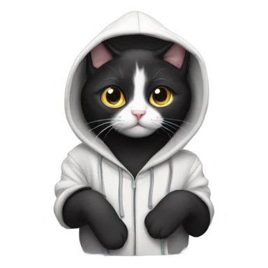 Tuxedo cat in hoodie sticker