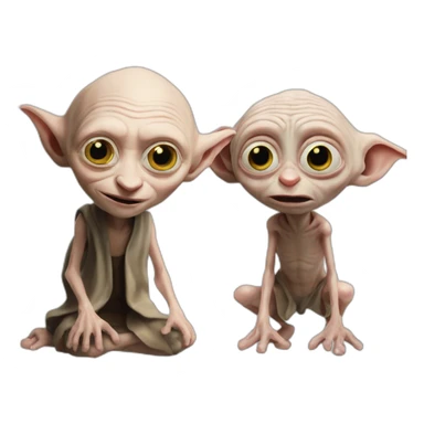 Dobby and gollum togethet sticker
