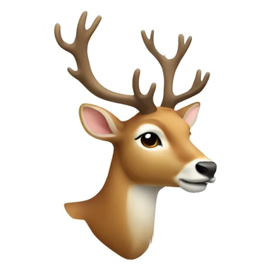 deer with white bow on horn sticker