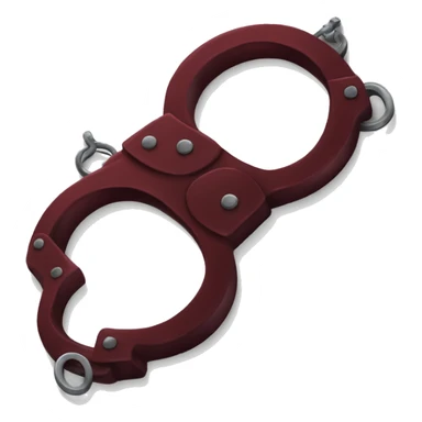 Dark red fuzzy handcuffs sticker