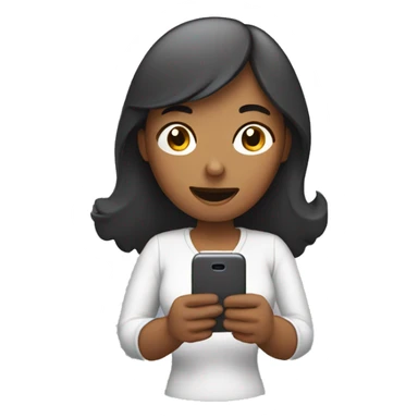 mujer viendo su celular sticker