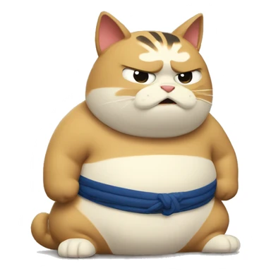 A sumo wrestle cat sticker