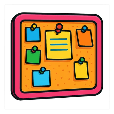 pink pin board vibrant toon style sticker