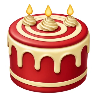 red cake with golden cream sticker