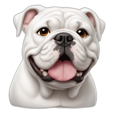 white English bulldog tilted his head questioningly sticker