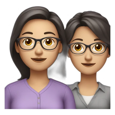girl teacher in glasses with dark hair teacher in a lilac shirt sticker