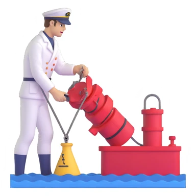 Complete process from sailor at winch pulling up sample, transferring to lab, and scientists analyzing marine sediments sticker