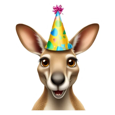 kangaroo wearing party hat sticker