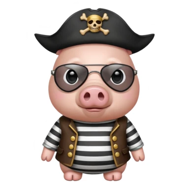 Pirate pig full body  sticker