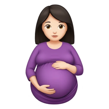 very heavily pregnant overdue woman with super  huge round belly sticker