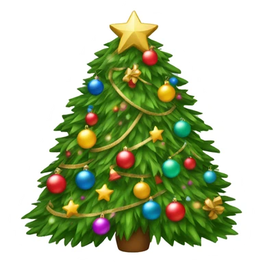 decorated christmas tree sticker