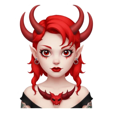 devil girl with tattoo sticker