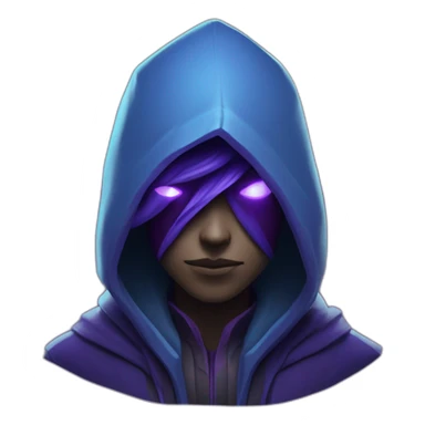 Riot Games Valorant Omen Video game character blue purple hooded assassin themed character shrouded wraith sticker