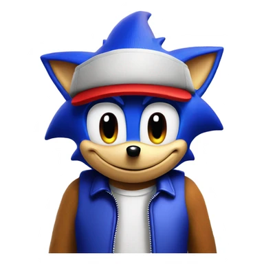 sonic the hedgehog wearing fnaf hat sticker