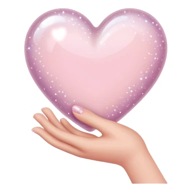 Pale pink heart with sparkles on the hand sticker