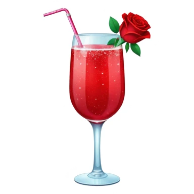 Glittery with roses red mocktail sticker