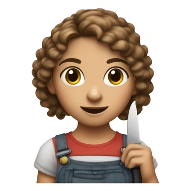 Burnett girl holding a cute knife  sticker