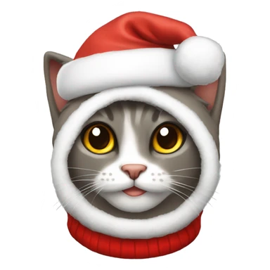 Gato con gorrito de navidad  sticker