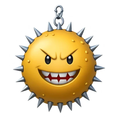 iPhone text message emoji size ball, and chain with spikes sticker