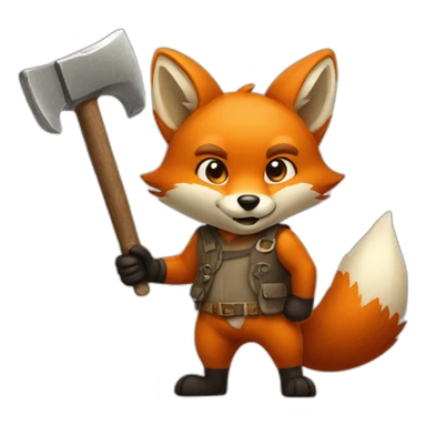 fox with a hammer behind his back sticker