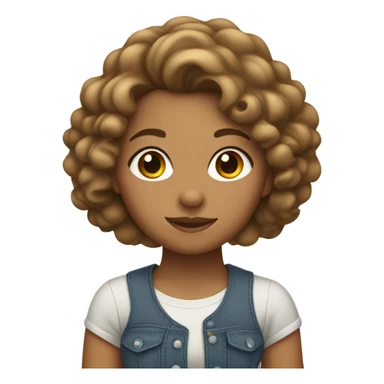 tan skined girl with curly side part sticker