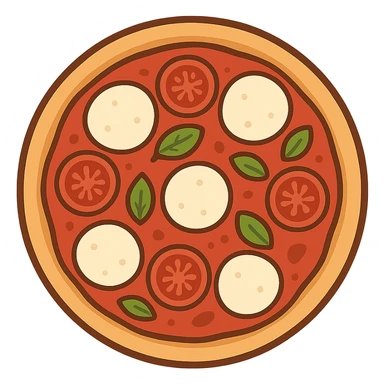 flat toon margherita pizza sticker