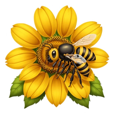  girasol y una aveja grande sticker