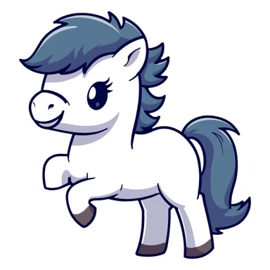 eager pony with hair blowing in the wind sticker