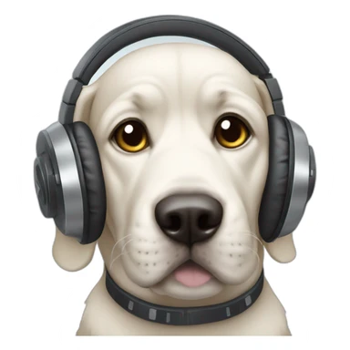 Dj dog with headphones sticker