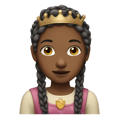 Girl with braids and crown sticker