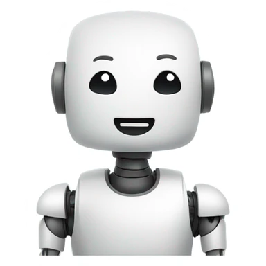 cute robot and a cloud of thoughts sticker