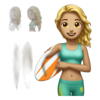 Girl with surfboard sticker