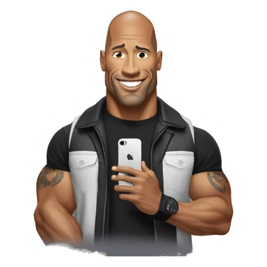 the rock holding an iphone sticker