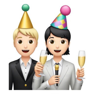 Friends at karaoke sticker