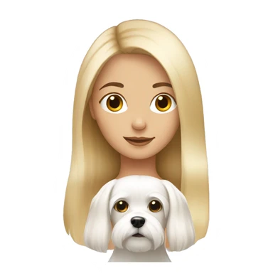 girl with blonde hair and a Maltese dog sticker