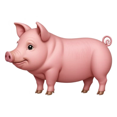 Realistic pig side view, less cartoony sticker