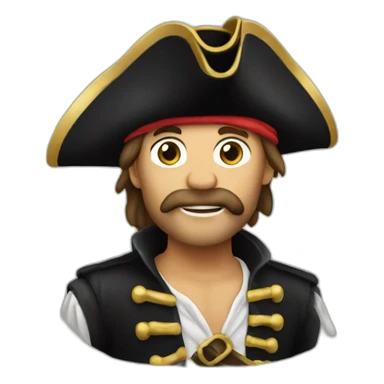 pirate holding a hat sticker