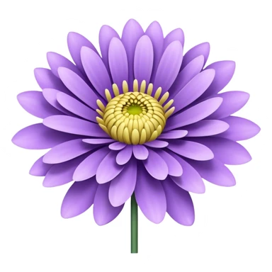 single Lavender Chrysanthemum, straight stem sticker