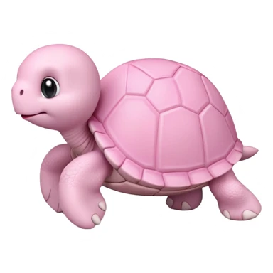 light pink turtle, cute, adorable, looks like a stuffed animal with no details in skin, similar to the 3D emoji version sticker