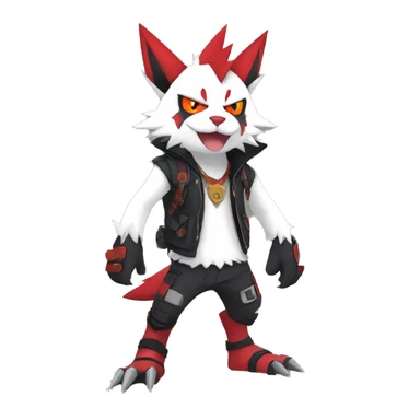 Edgy Anthro Zangoose-Litten Punk Fakemon sticker