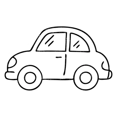 hand drawn outlined car icon sticker
