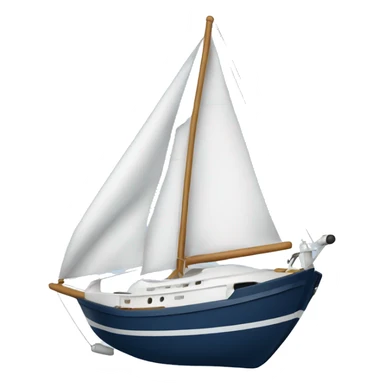 Sailboat with navy hull sticker
