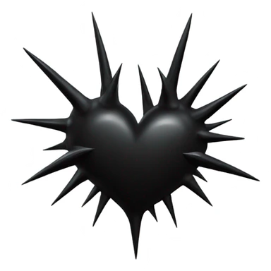 Black heart with thorns around it sticker
