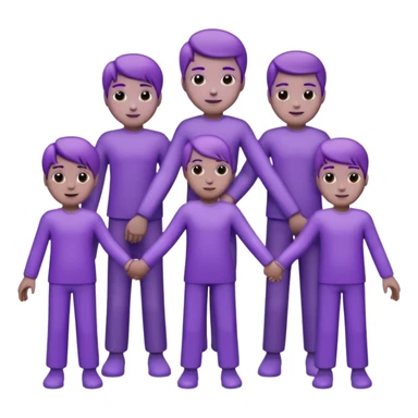 purple group no eyes no nose holding hands sticker