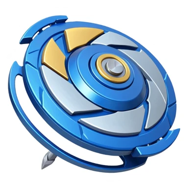 A blue Beyblade with 3 pointed blades like Victory Valtryek sticker