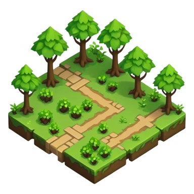 StarCraft-inspired, isometric RTS rugged terrain tile forest sticker