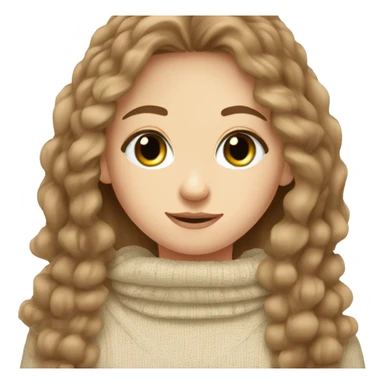 Pretty green eyed white girl with brown long hair and a comfy sweater  sticker
