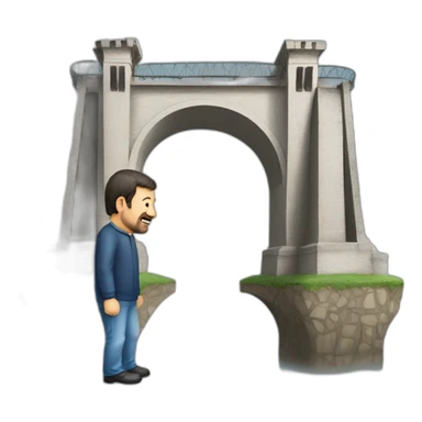 Matteo Salvini building a bridge sticker